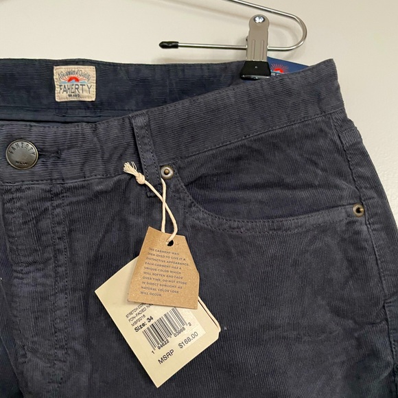 Faherty Navy Blue Corduroy Pants
